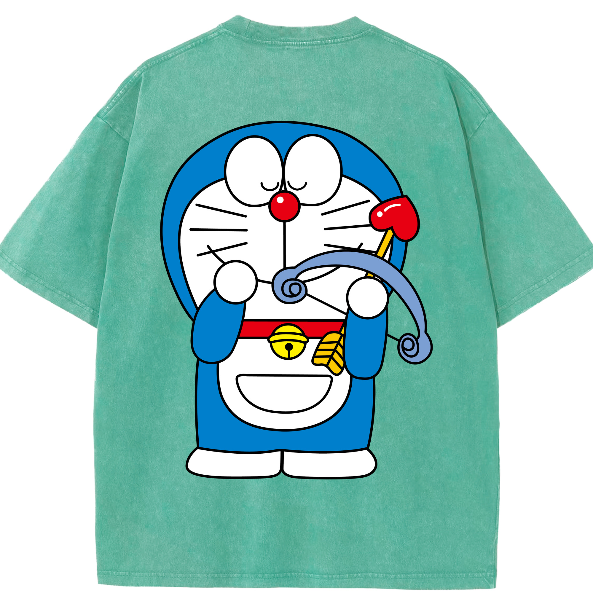（画像用） ドラえもん Doraemon 綿100% ヴィンテージ風 半袖Tシャツ（背面プリント）